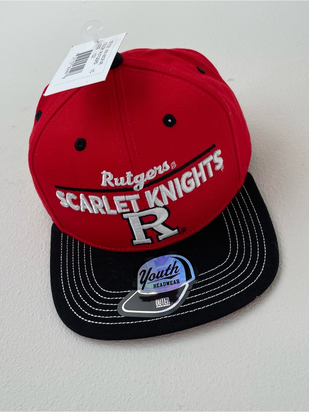 NEW Rutgers Scarlet Knights Youth Snapback Hat Outer Headwear Cotton One size